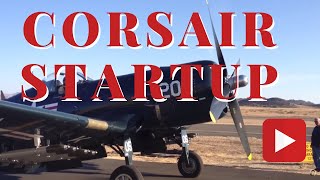 Black Sheep F4U Corsair Startup Bu97359 [upl. by Crin793]