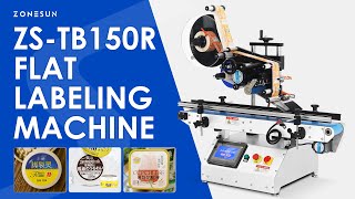 ZONESUN ZSTB150R Flat Surface Label Applicator Desketop Labeling Machine [upl. by Guria]