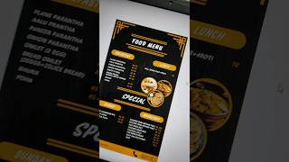 quotMenu card design made easy with Photoshopreels phtoshoptips trendingshorts shorts [upl. by Mcquillin638]