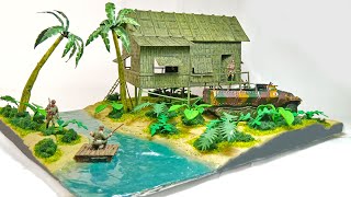 Making an AWESOME river camp diorama [upl. by Aennaej]