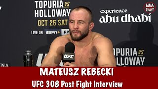 Mateusz Rębecki quotI think I was better than him he didn’t surprise mequot  UFC 308 [upl. by Ateuqram]