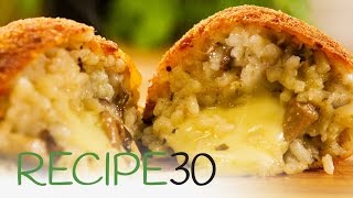 Simple Arancini Balls made with mushroom risotto [upl. by Tronna]