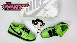 The Powerpuff Girls x Nike SB Dunk Low Buttercup 💚  Unboxing details [upl. by Ratib]