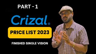 Crizal Single Vision lenses price list 2023 in India  Part 1 [upl. by Ydak73]