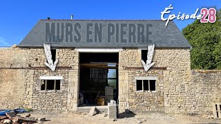 ON TERMINE LES MURS en pierre  EP28  grange rénovation [upl. by Devol]