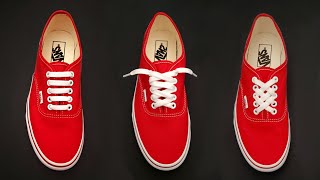 4 COOL SHOE LACE STYLE VANS AUTHENTICERA  Shoe lacing tutorials for 5 holes [upl. by Ahsinert]