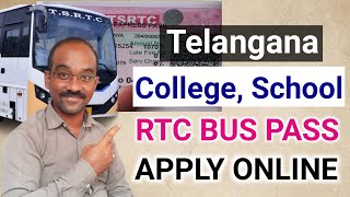 TS College School bus pass apply Online  job holders bus pass  monthly Quarterly 6 months [upl. by Eiramoj364]