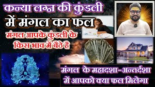 कन्या लग्न की कुंडली में मंगल का फल  Mars IN DIFFRENT HOUSES IN VIRGO LAGNA By Raja Mishra [upl. by Anitsrhc111]