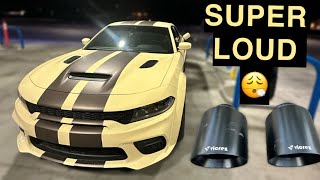 5 INCH EXHAUST TIPS MADE MY CHARGER HELLCAT WIDEBODY SO MUCH LOUDER [upl. by Dnaloy]