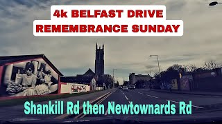 4k BELFAST DRIVE REMEMBRANCE SUNDAY Shankill Rd then over to Newtownards Rd [upl. by Sahpec]