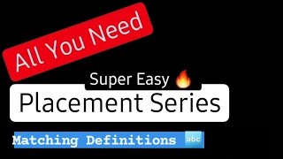 Matching Definitions 🔤  Logical Reasoning  Placement Series CSE23 [upl. by Sgninnej]