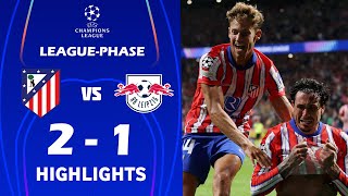 Atletico Madrid gegen RB Leipzig 21 Highlights Tor  UEFA Champions League 202425 [upl. by Kynthia]