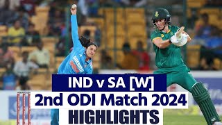 IND W vs SA W 2nd ODI Highlights India Woman vs South Africa Woman Full Match Highlights [upl. by Hairem]