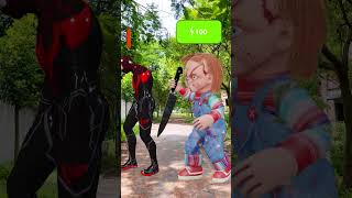 SpiderMan Punch  Spidergirl Faces Chucky With Super Hero 3D shorts spiderman chucky [upl. by Charin]