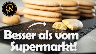 Löffelbiskuit selber machen  schnelles und einfaches Rezept [upl. by Irianat474]