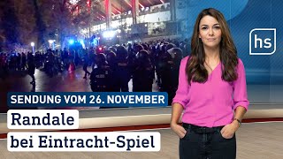 Randale vor EintrachtSpiel  hessenschau vom 26112023 [upl. by Vitus312]