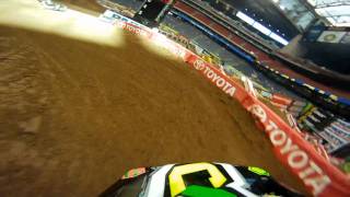 GoPro HD AJ Catanzaro Practice  Houston Monster Energy Supercross 2011 [upl. by Odnamla893]