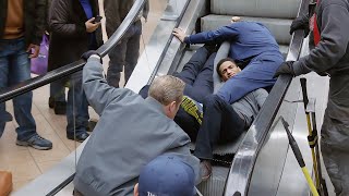 Something broke on an escalator in a mall and everyone fell [upl. by Theodore]