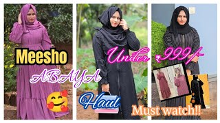 meesho abaya haul😱under ₹999‼️affordable abaya haul 🫶 mallu sd vlogs☺️must watch meeshohaul abaya [upl. by Kittie]