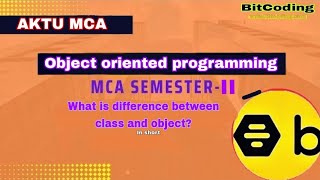 What is difference between class and object java  MCA 2nd Semester AKTU  OOPS  Day3 [upl. by Rita]