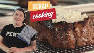 PERFECT seared TBone steak with blue cheese  scrap cooking  Recipe [upl. by Anaer431]