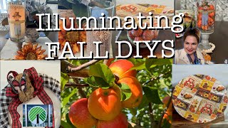 Dollar Tree NEW Illuminated Fall DIYS  Centerpieces Wreaths and Autumn Glow🍎 [upl. by Efal]