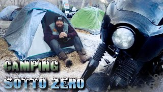 Con l Harley Davidson in Camping sotto 0 🥶🥶🥶 harleydavidson winter camping [upl. by Janek]