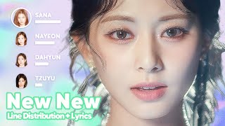 TWICE  New New Line Distribution  Lyrics Karaoke PATREON REQUESTED [upl. by Parthenia]