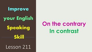 ON THE CONTRARY  IN CONTRAST  Learn English Through Tamil [upl. by Adelice]