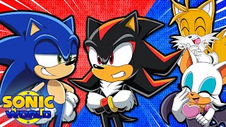 SONIC ANNOYS SHADOW   Sonic Shadow and Rouge Play Sonic World FT Tails [upl. by Wier]