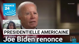 Joe Biden annonce renoncer à se présenter à lélection présidentielle américaine 2024 communiqué [upl. by Viveca132]