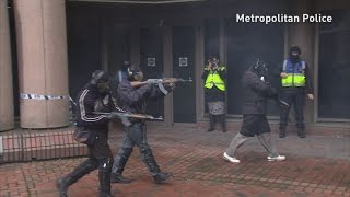 Met police hold terror training exercise in London [upl. by Llevaj110]