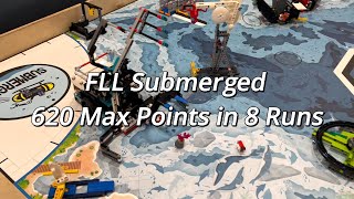 FLL Submerged 620 Max Points in 8 Runs with only 6 Attachments [upl. by Denison]