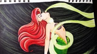 The Little Mermaid  Ariels Voice Drawing and Coloring [upl. by Desdamonna]