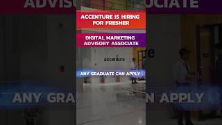 Accenture is Hiring for Fresher Digital Marketing Associate accenture jobs career freshers [upl. by Zachariah]