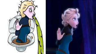 Funny Frozen Let It Go Drawing Meme  Disney Frozen  Let it go frozen lyrics  skibidi toilet [upl. by Hirz]