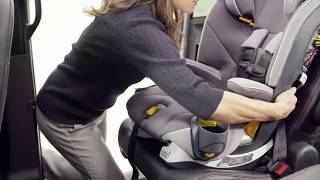 Chicco MyFit HarnessBooster  Installing with a seatbelt [upl. by Araf]