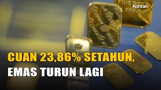 Cuan 2386 Setahun Harga Emas Antam Hari Ini Turun 2 November 2024  KONTAN News [upl. by Notreve]