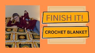 COME ALONG LETS FINISH OUR AUTUMN SQUARES CROCHET BLANKET TOGETHERCROCHETEP 106 [upl. by Ahsenauq]