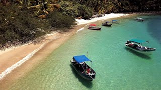 Parque Nacional Coiba 🌴☀️ Magical Pacific island  Idyllic Tropical Beach Ambience 4K Drone Beach [upl. by Rowley638]