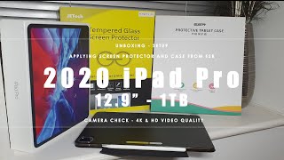 iPad Pro 2020 129quot 1TB  Unboxing  Setting Up JETech Screen Protector  ESR iPad Case [upl. by Aniri]