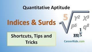 Surds and Indices  Shortcuts amp Tricks for Placement Tests Job Interviews amp Exams [upl. by Aguie]