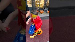 Cute baby rocks as Wonder Woman on Halloween 😂 [upl. by Naggem]