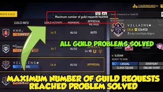 MAXIMUM NUMBER OF GUILD REQUESTS REACHED PROBLEM SOLVED  FREE FIRE  GW ADNAN [upl. by Saalocin21]