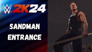 THE SANDMAN WWE 2K24 ENTRANCE  WWE2K24 ECW PUNK PACK DLC ADD ON [upl. by Alrzc439]