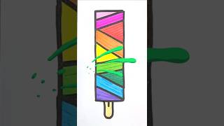 Easy Colorful POPSICLE Drawing 🎉 shorts popsicledrawing [upl. by Kruter]