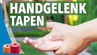 Handgelenk tapen Kinesiology Taping Anleitung für Hand und Handgelenk  Taping [upl. by Llevert]