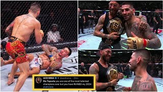 🔥 Boxing World REACTIONS to Ilia Topuria knocked out Max Holloway in UFC 308  Highlights [upl. by Akedijn]