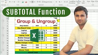 How to Use SUBTOTAL Function in Excel SUBTOTAL SUM Function [upl. by Clea]