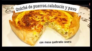 Quiché de puerros calabacín y pavo en Monsieur Cuisine o Thermomix [upl. by Namron]